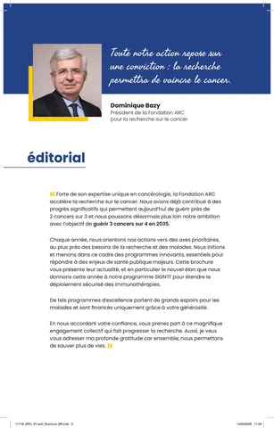 Fondation ARC — brochure IFI 2025 (édito)