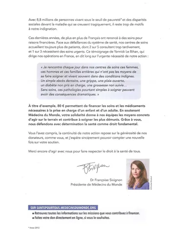 30 ans Médecins du Monde — lettre (verso)