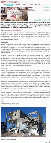 Fluctuat.net critique cinéma — Rachel