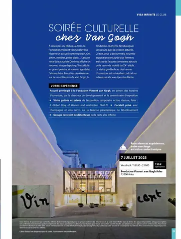 VISA Infinite — événement sur mesure, culture