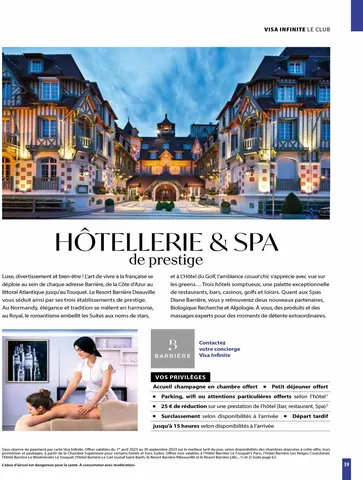 VISA Infinite — privilège, hôtellerie